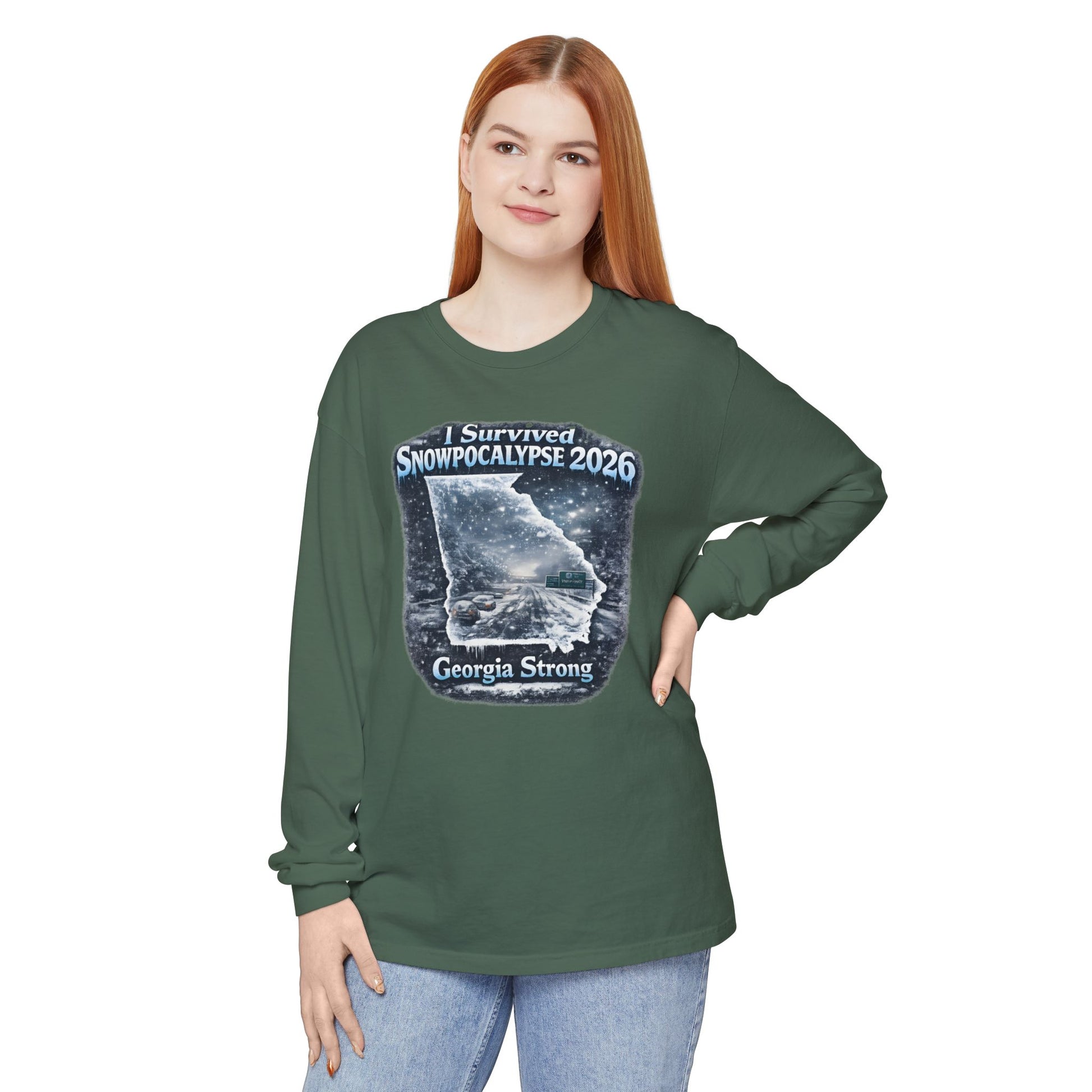 Snow Day Survivor-Bootleg T-Shirt -Unisex Long Sleeve (Georgia Strong)
