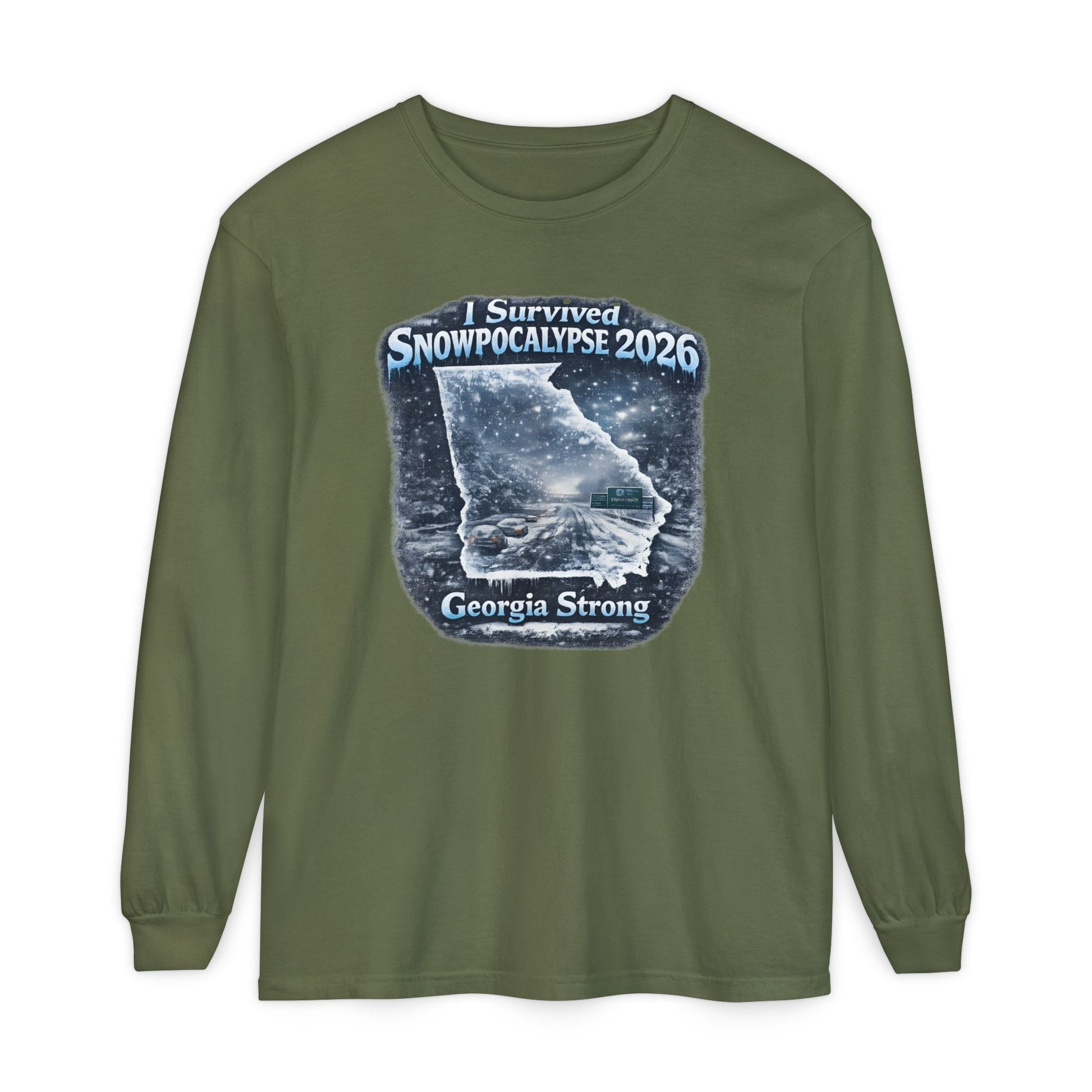 Snow Day Survivor-Bootleg T-Shirt -Unisex Long Sleeve (Georgia Strong)