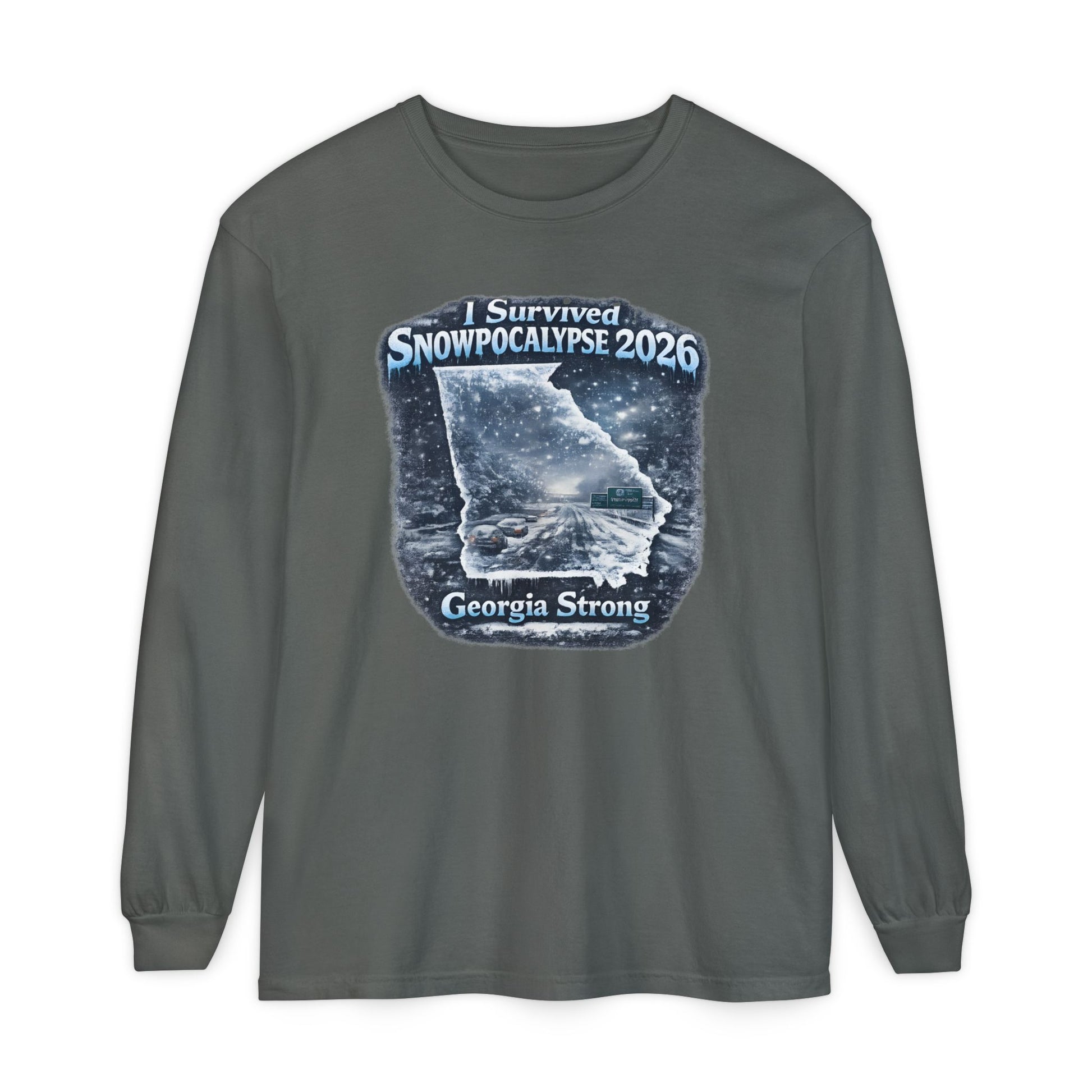 Snow Day Survivor-Bootleg T-Shirt -Unisex Long Sleeve (Georgia Strong)
