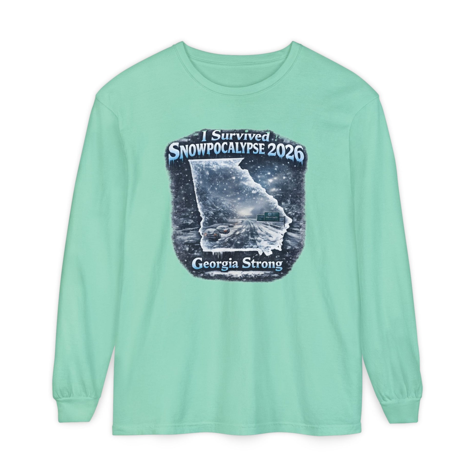 Snow Day Survivor-Bootleg T-Shirt -Unisex Long Sleeve (Georgia Strong)