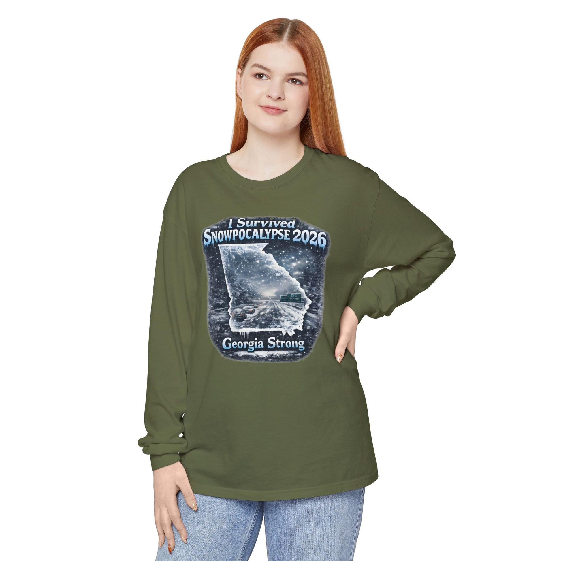 Snow Day Survivor-Bootleg T-Shirt -Unisex Long Sleeve (Georgia Strong)