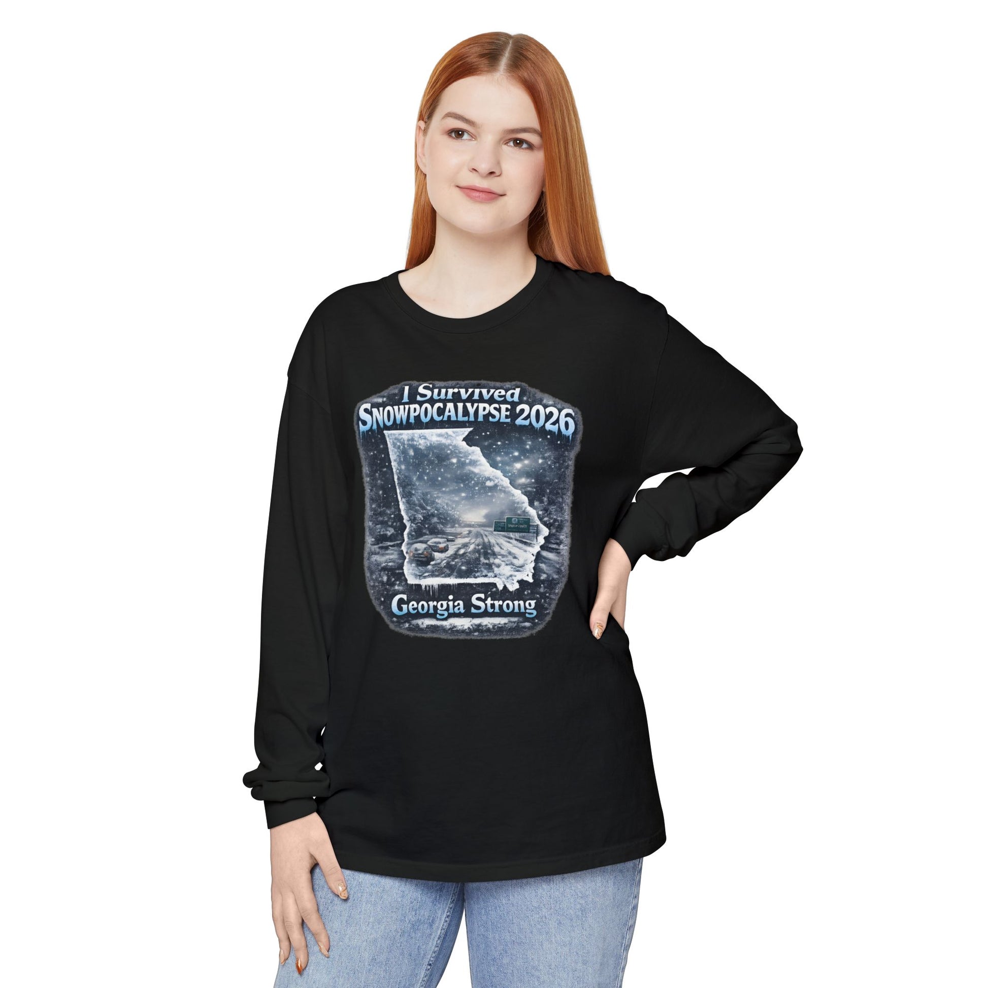 Snow Day Survivor-Bootleg T-Shirt -Unisex Long Sleeve (Georgia Strong)