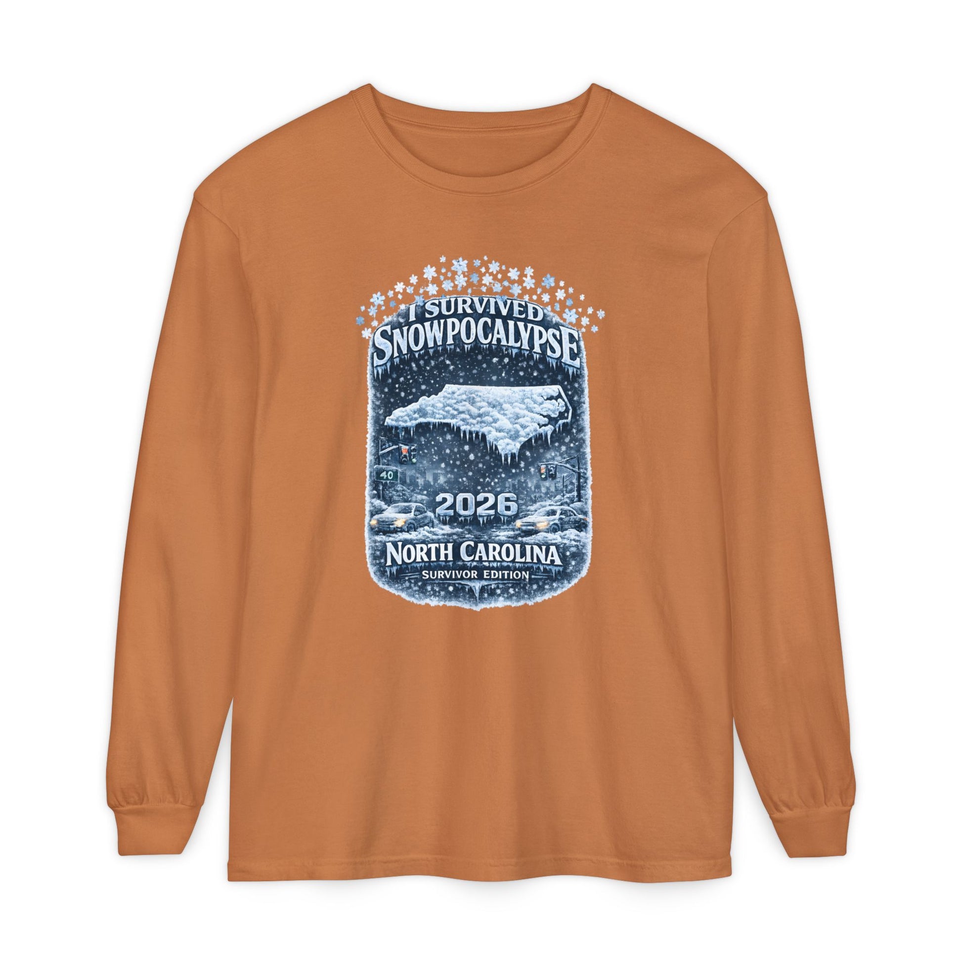 Snow Day Survivor-Bootleg T-Shirt -Unisex Long Sleeve (NC)