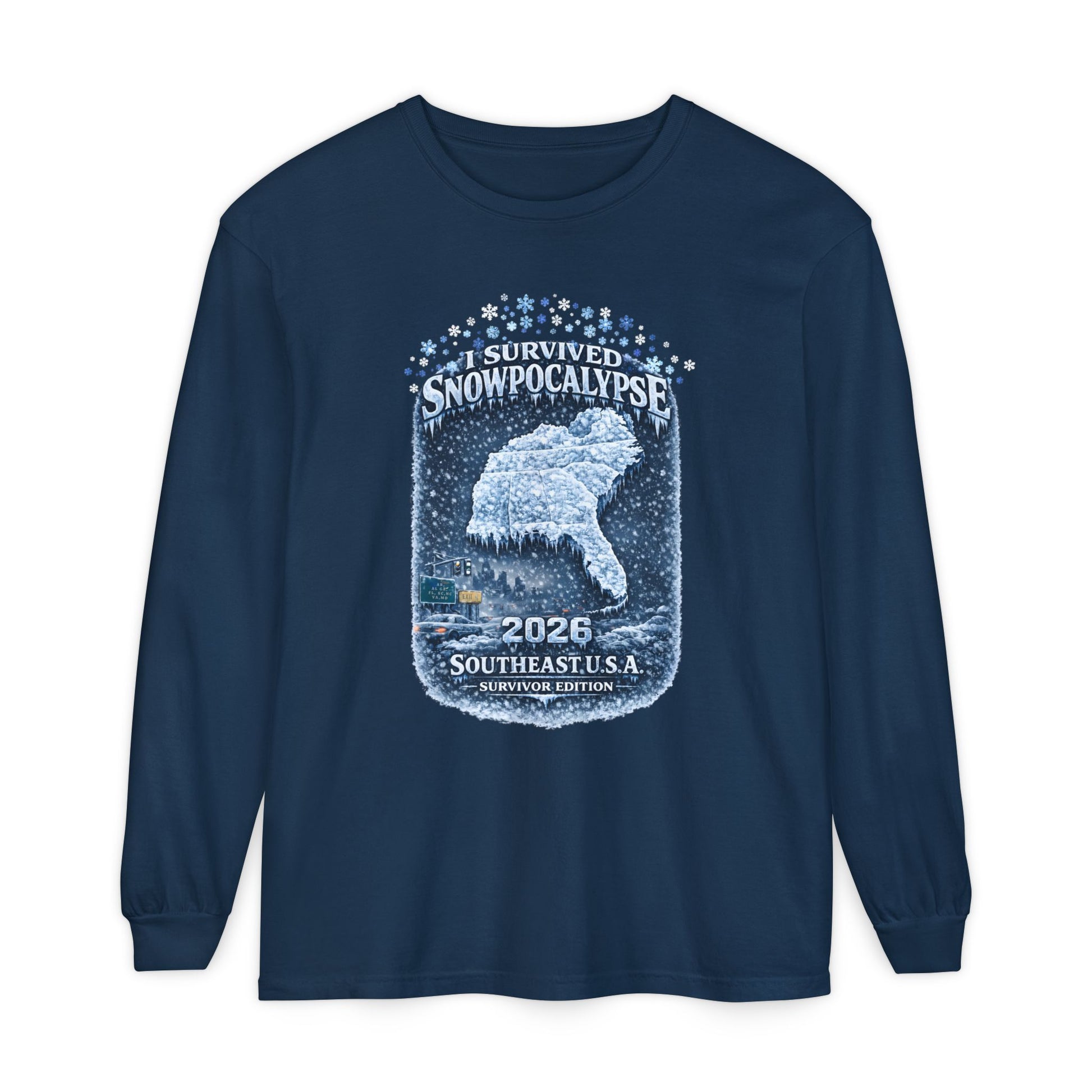 Snow Day Survivor-Bootleg T-Shirt -Unisex Long Sleeve (Southeast USA)