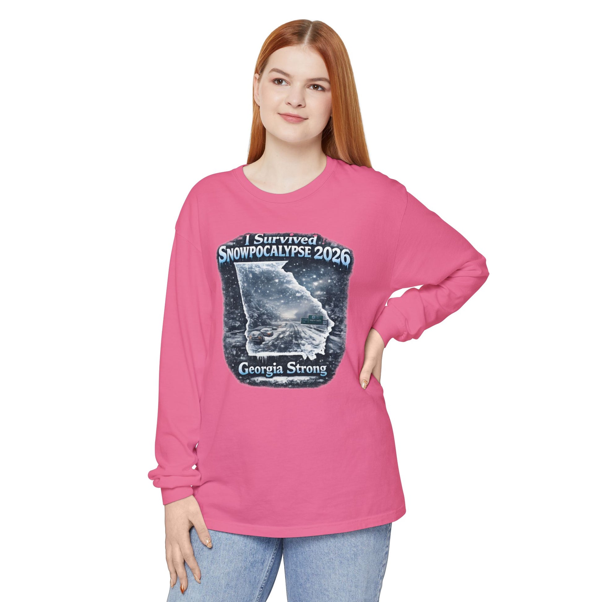 Snow Day Survivor-Bootleg T-Shirt -Unisex Long Sleeve (Georgia Strong)