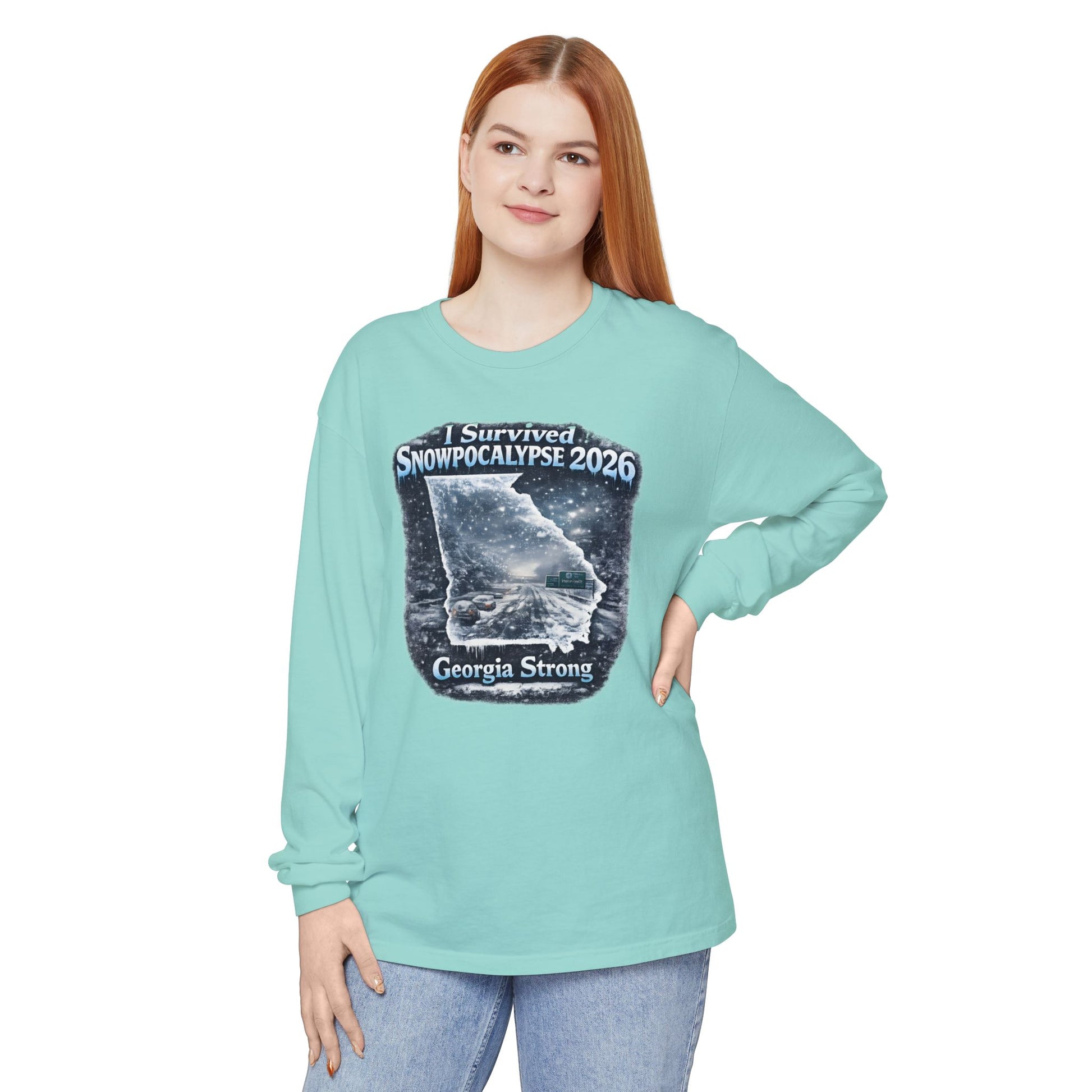 Snow Day Survivor-Bootleg T-Shirt -Unisex Long Sleeve (Georgia Strong)