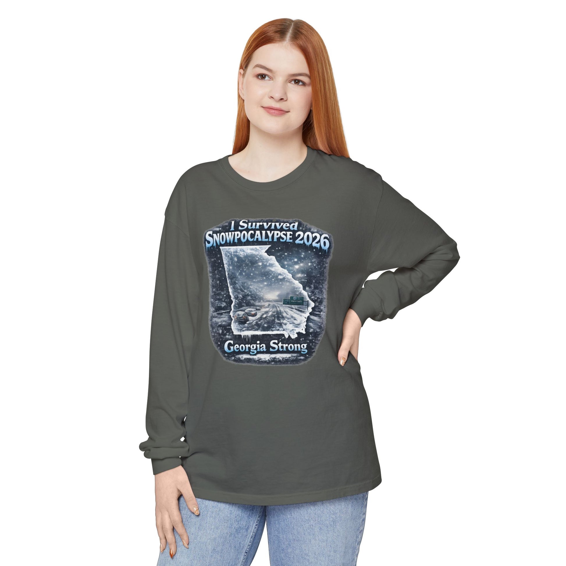 Snow Day Survivor-Bootleg T-Shirt -Unisex Long Sleeve (Georgia Strong)