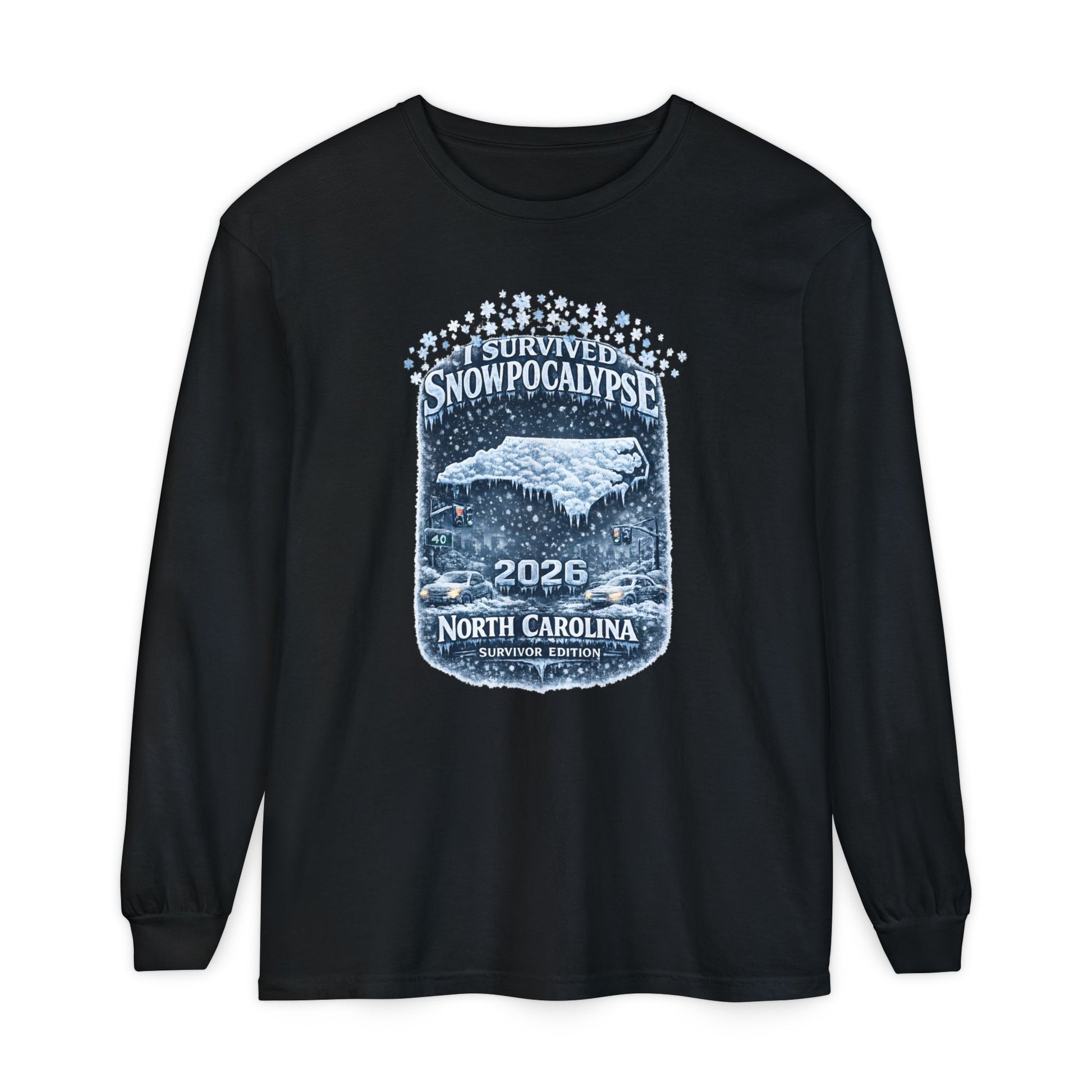 Snow Day Survivor-Bootleg T-Shirt -Unisex Long Sleeve (NC)