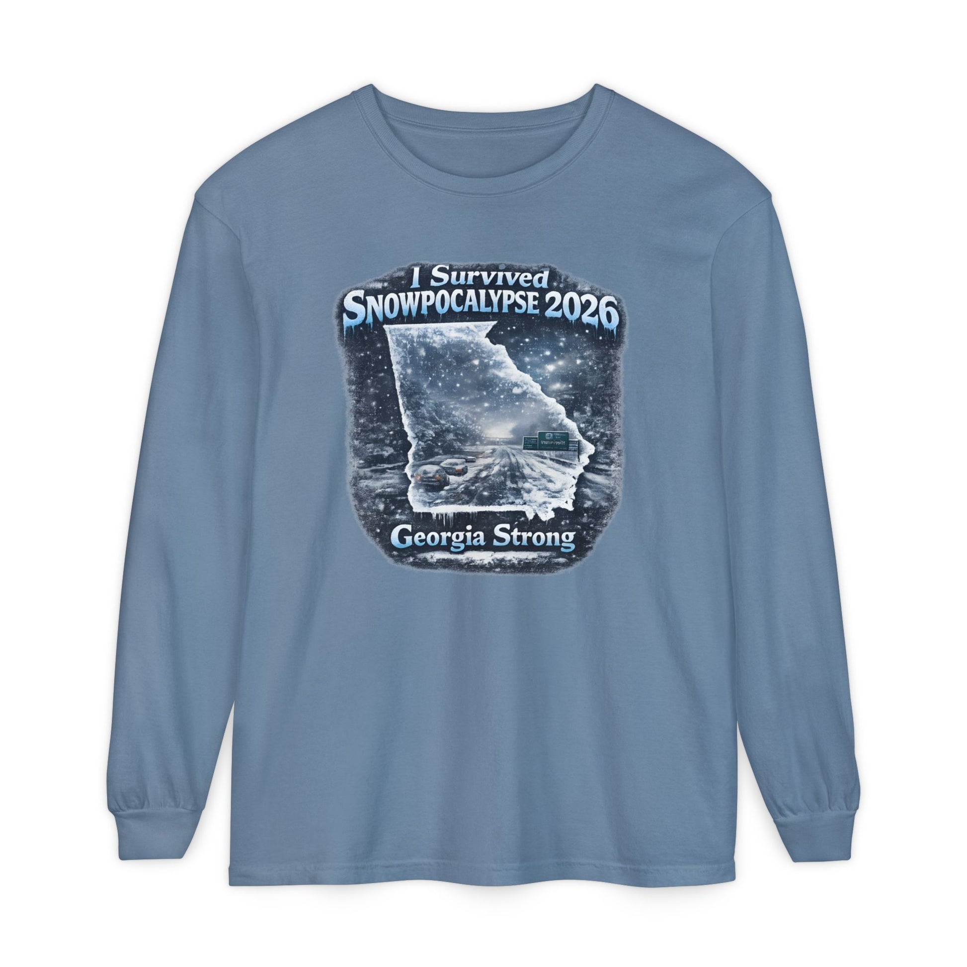 Snow Day Survivor-Bootleg T-Shirt -Unisex Long Sleeve (Georgia Strong)