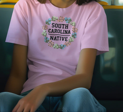 Adult SC Native Floral Wreath Tee