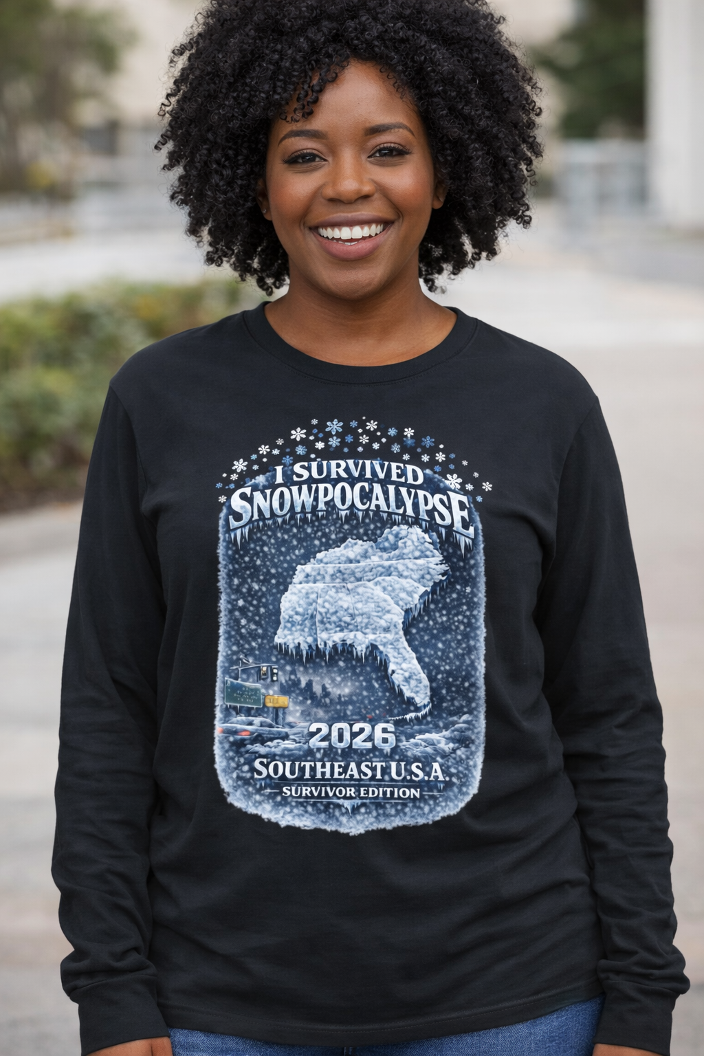 Snow Day Survivor-Bootleg T-Shirt -Unisex Long Sleeve (Southeast USA)