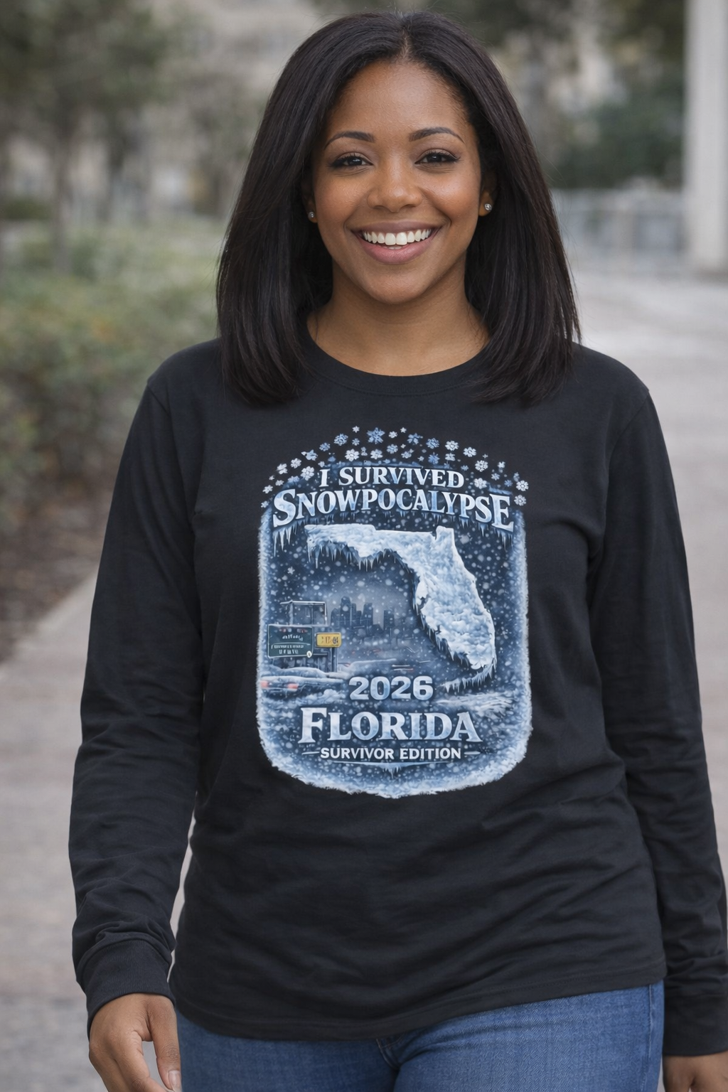 Snow Day Survivor-Bootleg T-Shirt -Unisex Long Sleeve (FL)