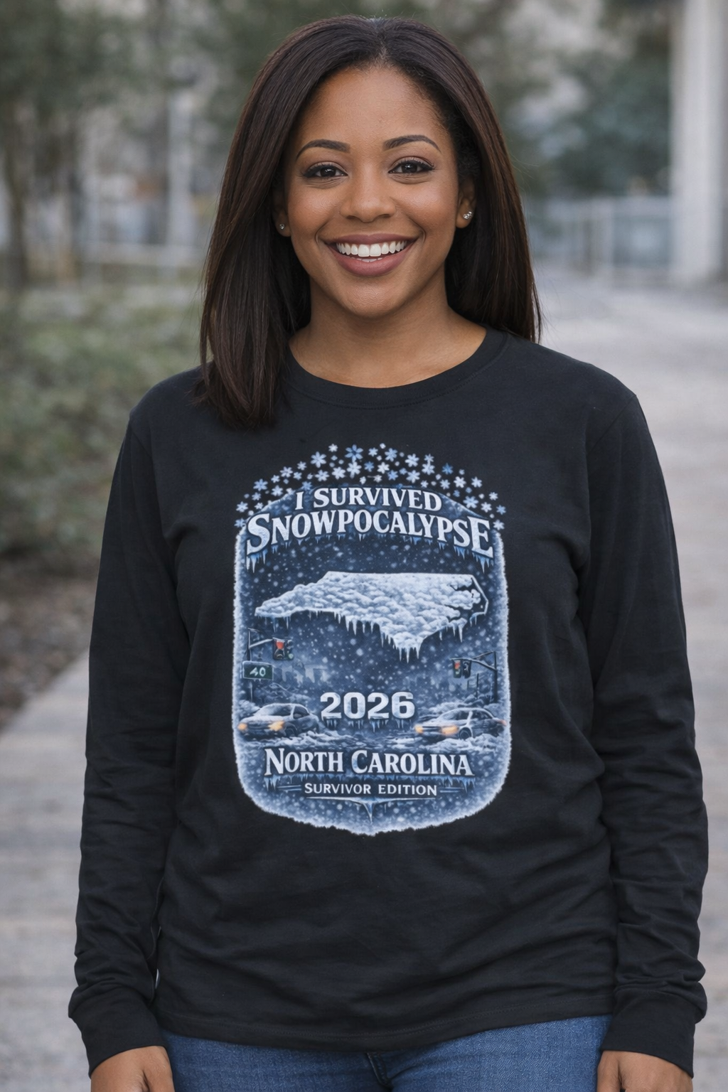 Snow Day Survivor-Bootleg T-Shirt -Unisex Long Sleeve (NC)