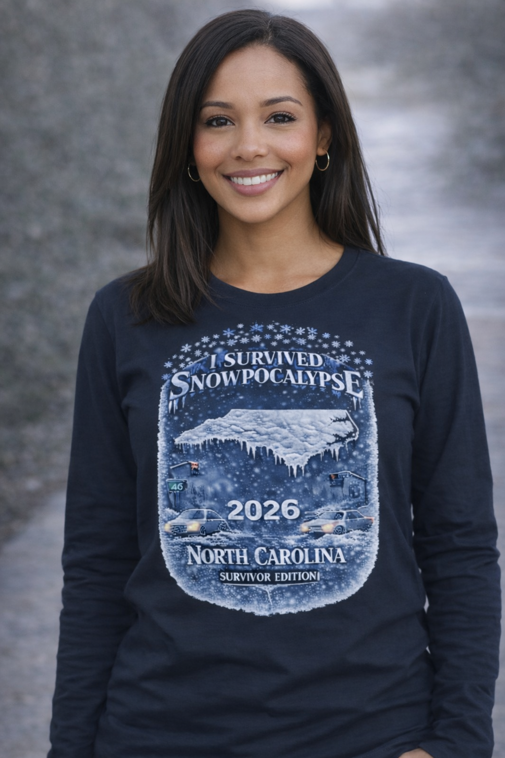 Snow Day Survivor-Bootleg T-Shirt -Unisex Long Sleeve (NC)