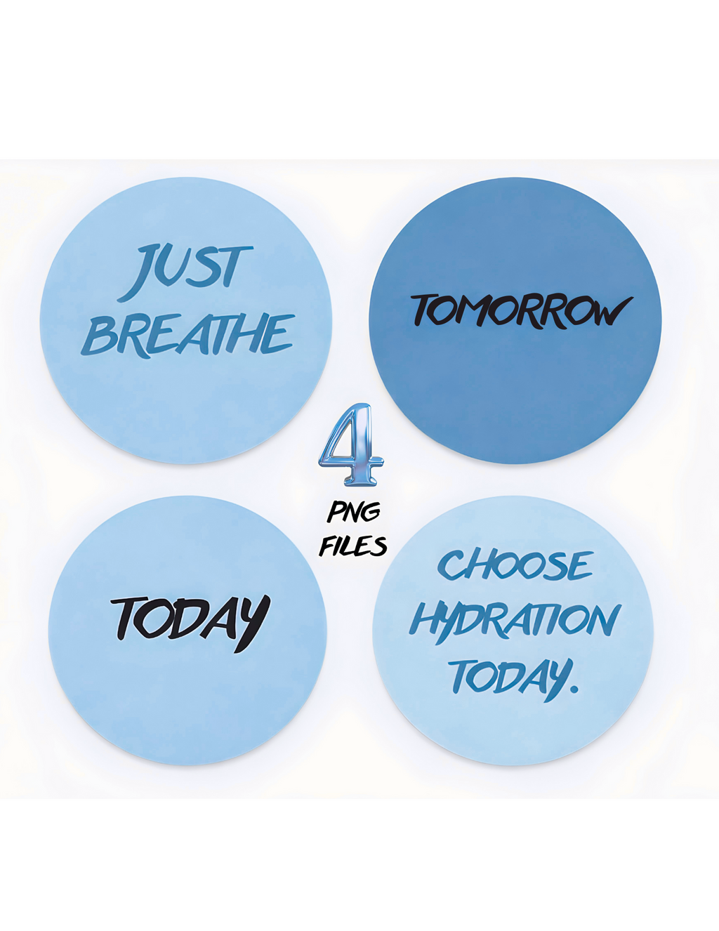 Gentle Daily Focus Reset Stickers | Printable Digital Stickers for Planners & Notes (BLUE)