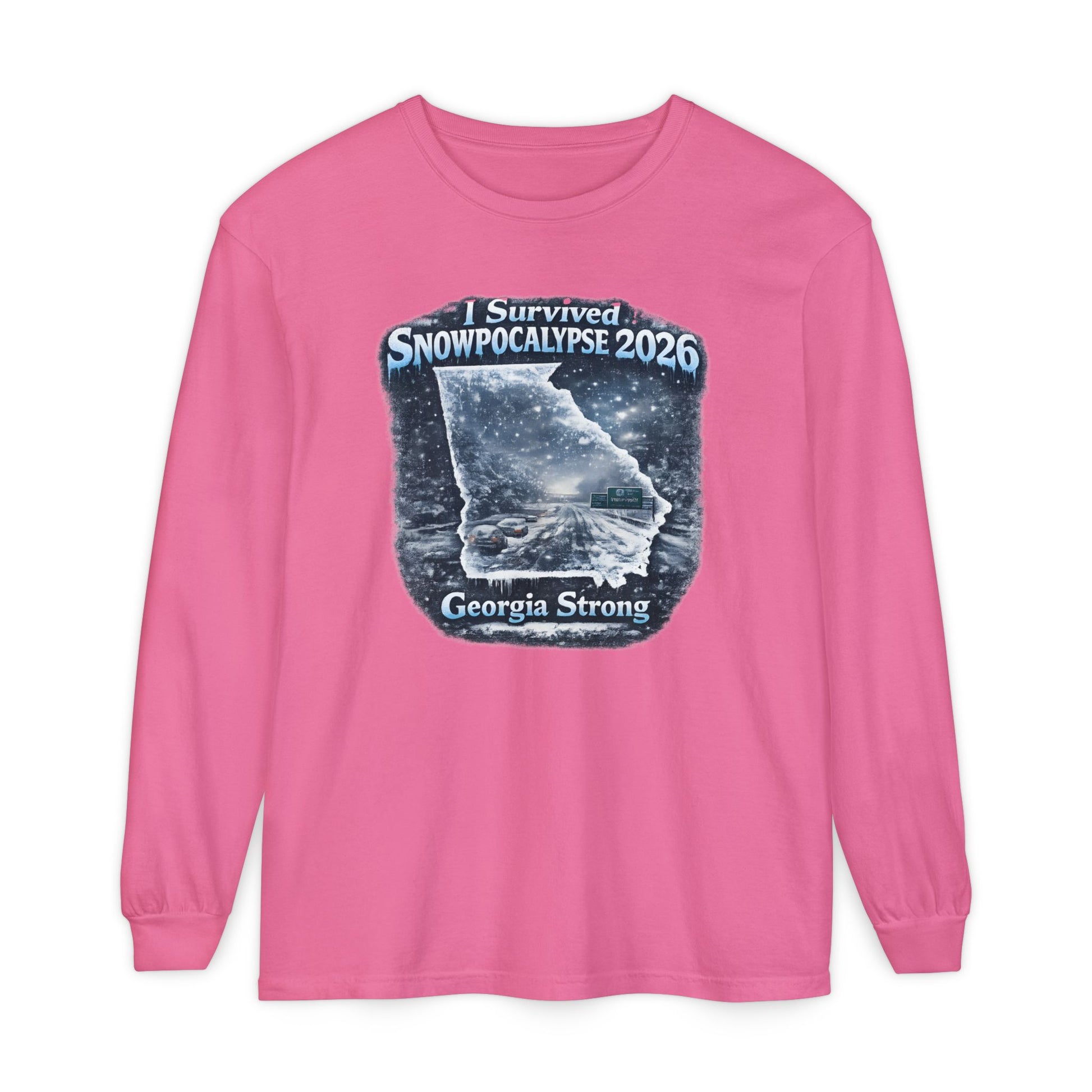 Snow Day Survivor-Bootleg T-Shirt -Unisex Long Sleeve (Georgia Strong)