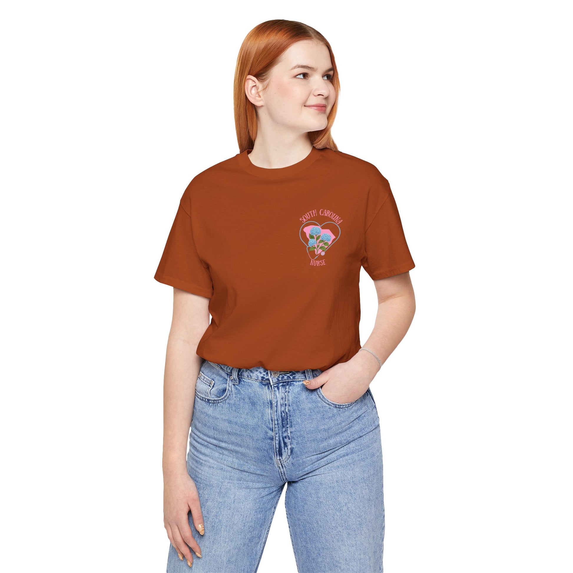 BELLA CANVAS Blue Hydrangea SC Nurse-Unisex Jersey Tee