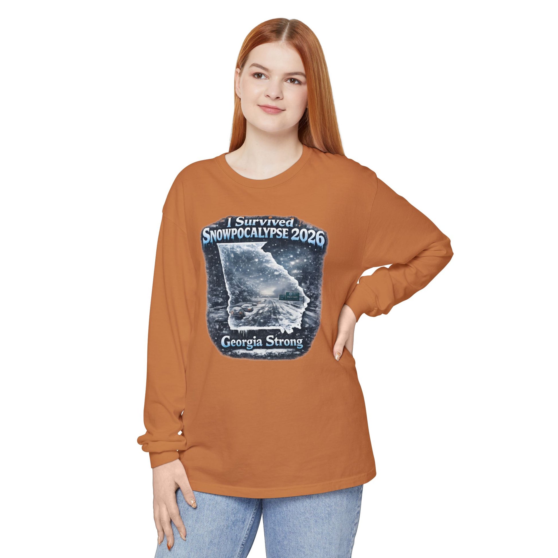 Snow Day Survivor-Bootleg T-Shirt -Unisex Long Sleeve (Georgia Strong)