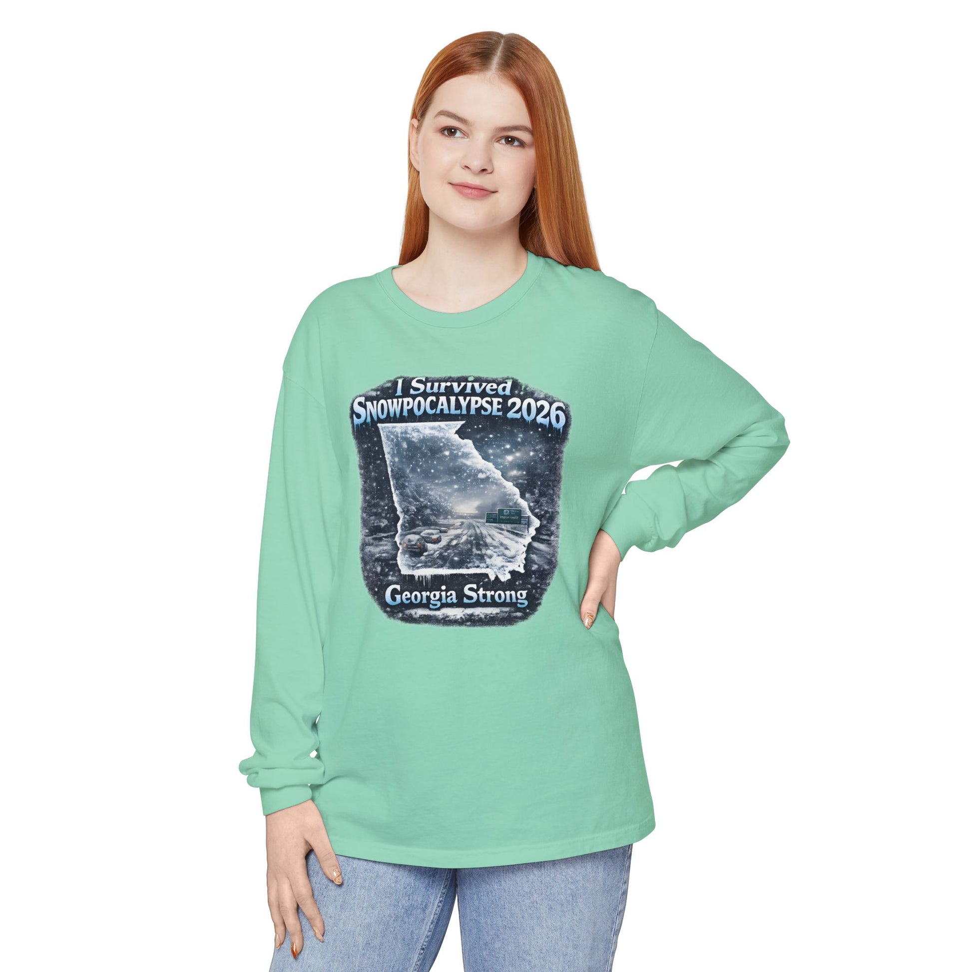 Snow Day Survivor-Bootleg T-Shirt -Unisex Long Sleeve (Georgia Strong)