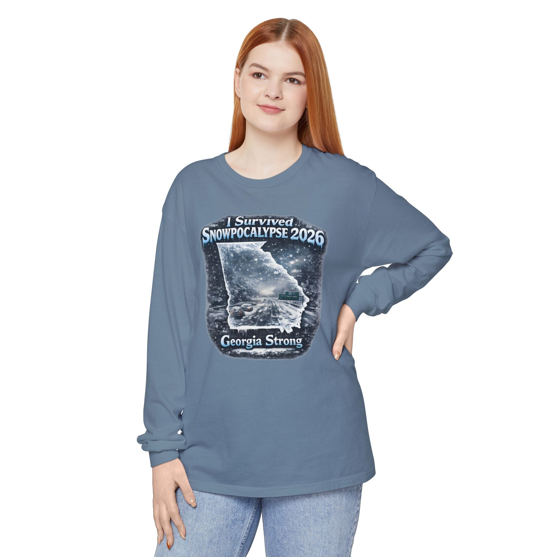 Snow Day Survivor-Bootleg T-Shirt -Unisex Long Sleeve (Georgia Strong)
