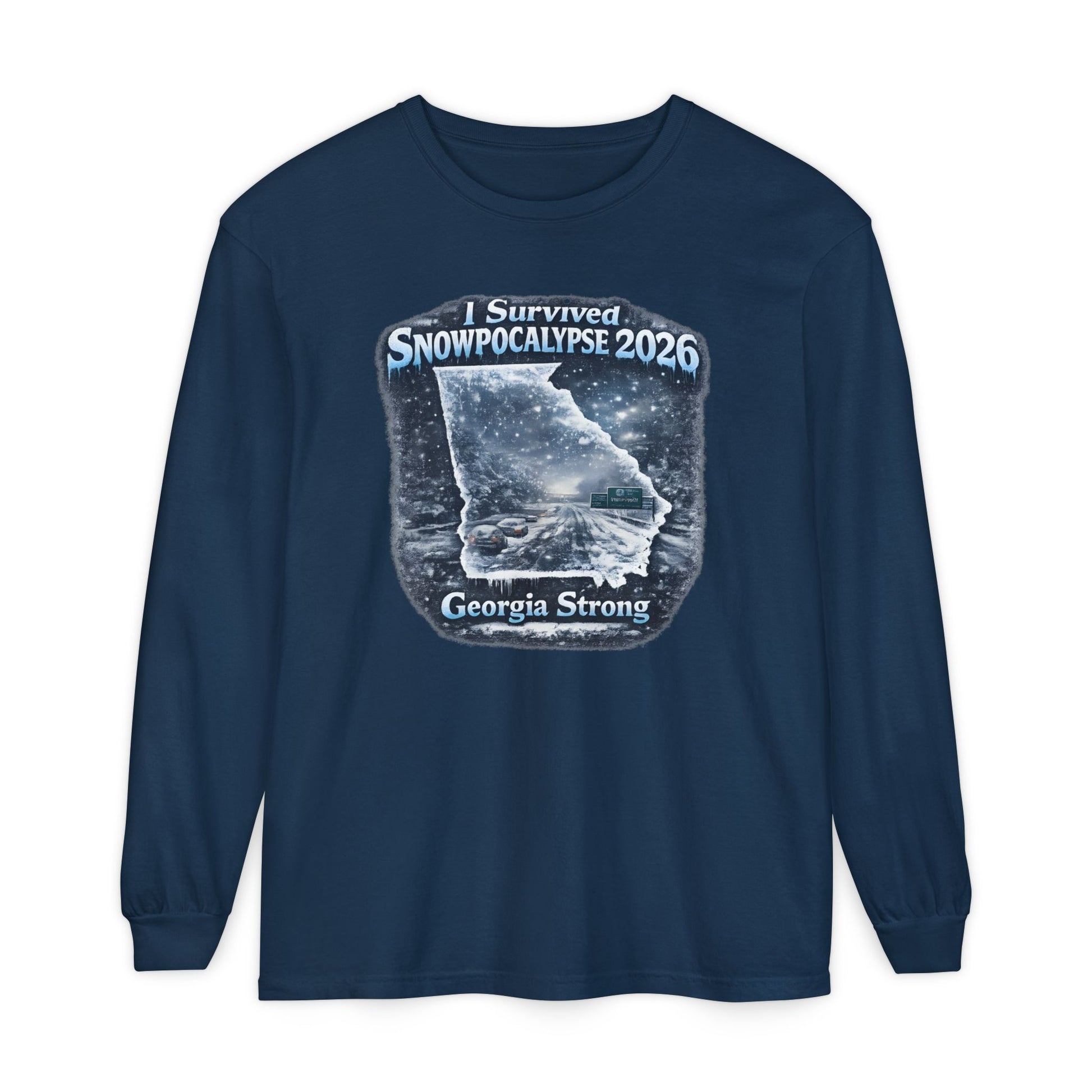 Snow Day Survivor-Bootleg T-Shirt -Unisex Long Sleeve (Georgia Strong)