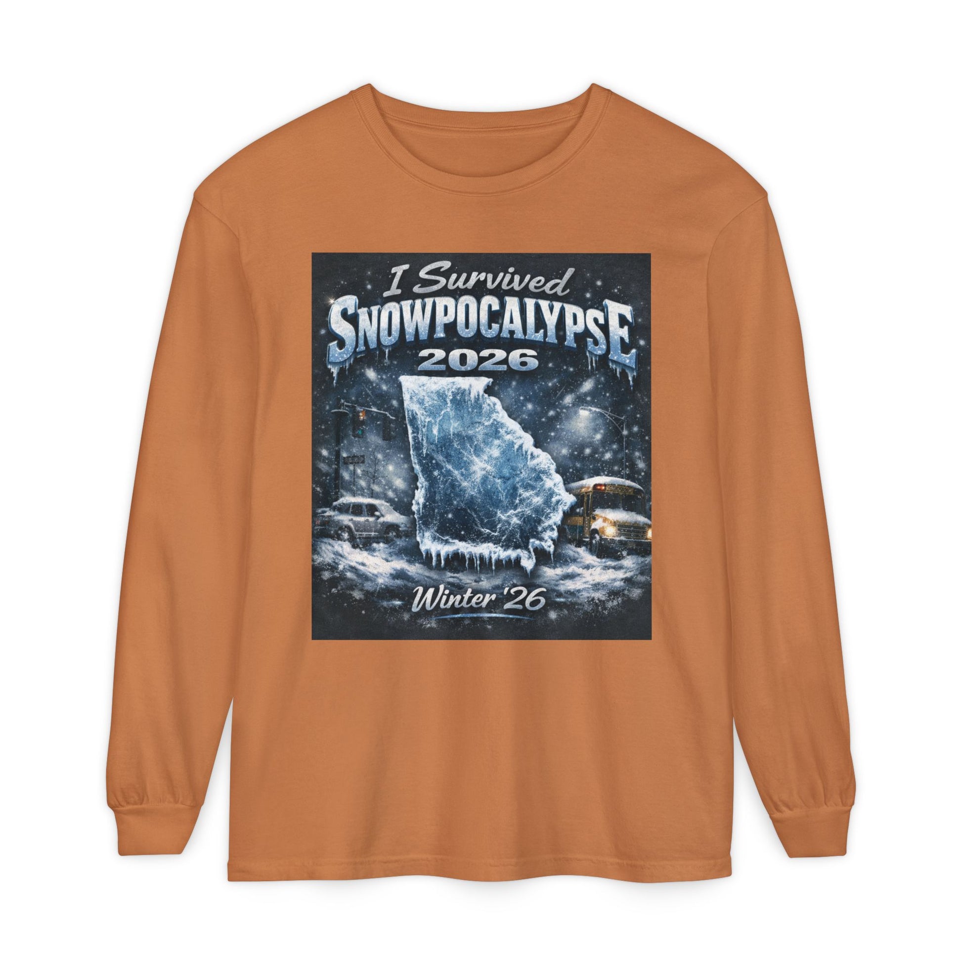 Snow Day Survivor-Bootleg T-Shirt -Unisex Long Sleeve (Georgia Winter '26)