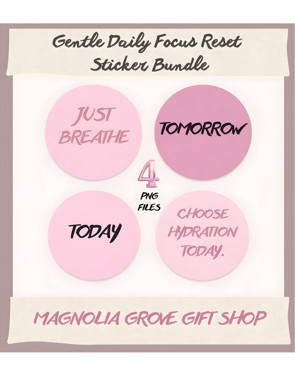 Gentle Daily Focus Reset Stickers | Printable Digital Stickers for Planners & Notes