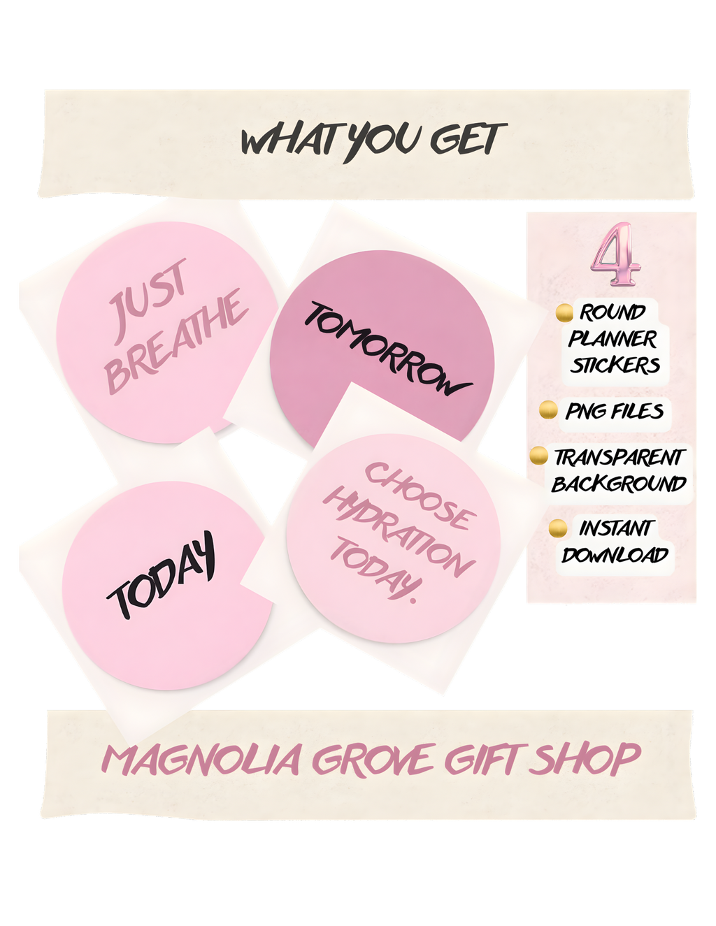 Gentle Daily Focus Reset Stickers | Printable Digital Stickers for Planners & Notes