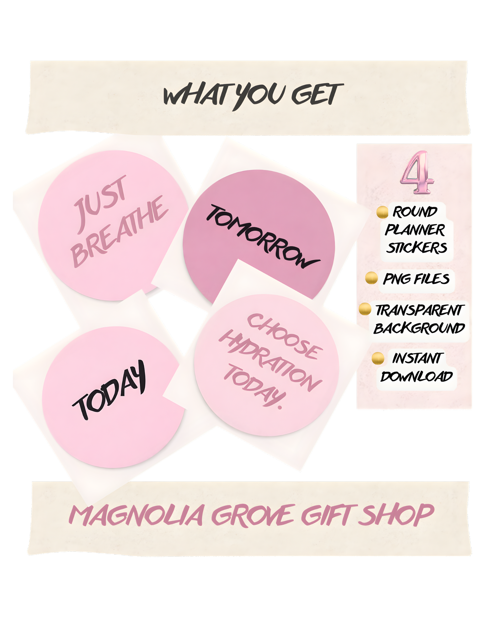 Gentle Daily Focus Reset Stickers | Printable Digital Stickers for Planners & Notes